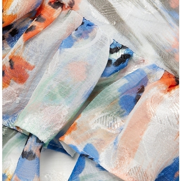 New Tanya Taylor Bailey Floral Print Faux Wrap Dress In Geranium Haze Multi Sz 2 - Picture 7 of 15